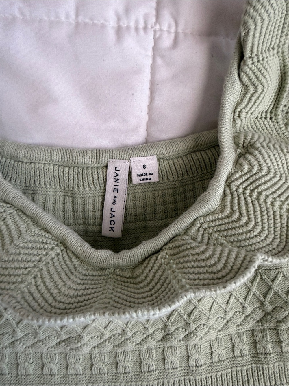 Girls Janie & Jack Knit Ruffle Peplum Tank Top - Light Sage Green - Picture 4 of 4